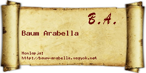 Baum Arabella névjegykártya